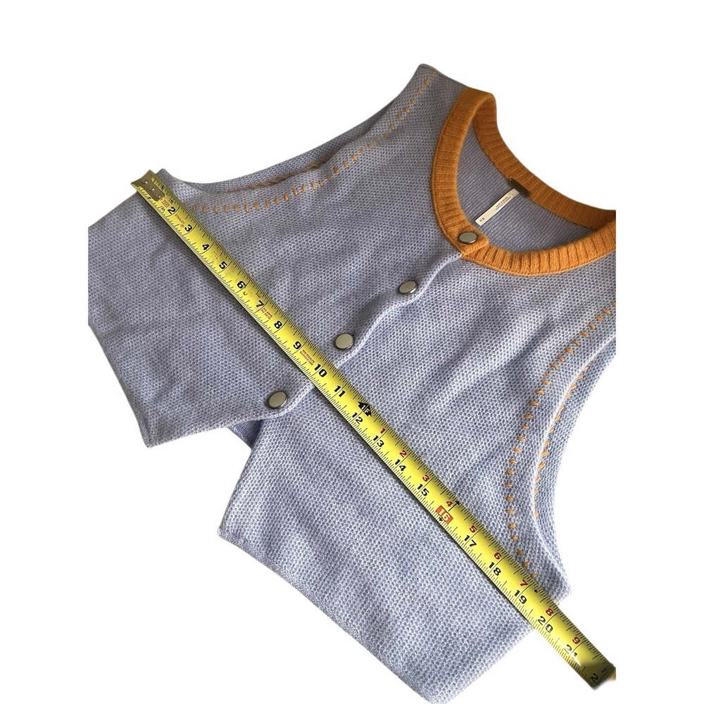 Free People Sammi‎ Cashmere Knit Sweater Vest Periwinkle Blue Pastel Retro Indie - Picture 15 of 16